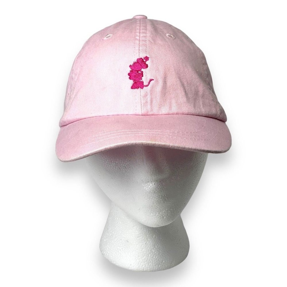 Adams Pink Poodle Hat Women Baseball Cap Leather Strap Cotton Canvas Adjustable